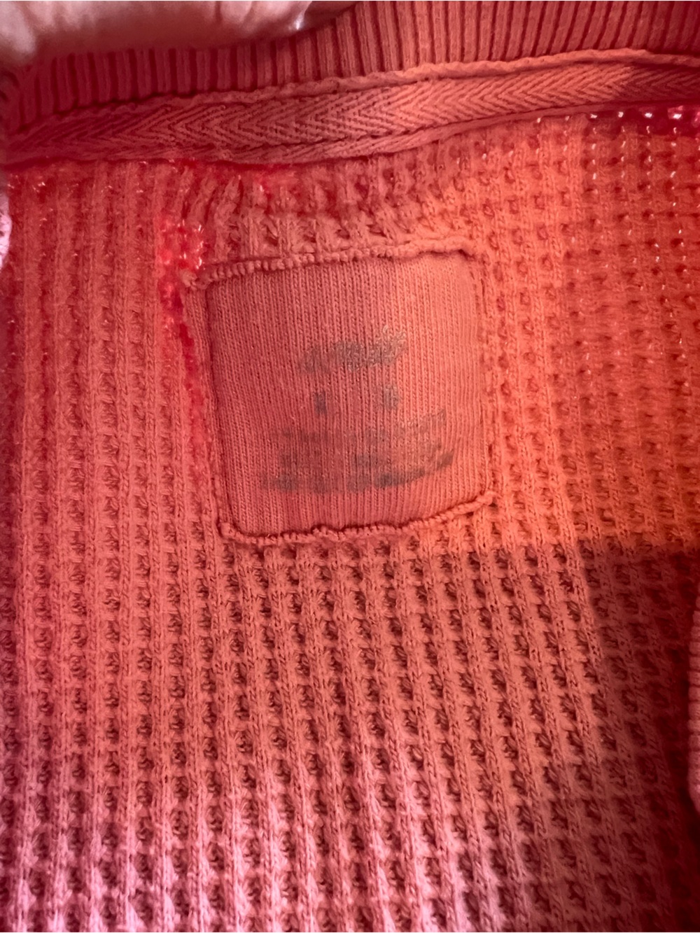aerie Pink Waffle-Knit Oversized Sweatshirt - Picture 2 of 4